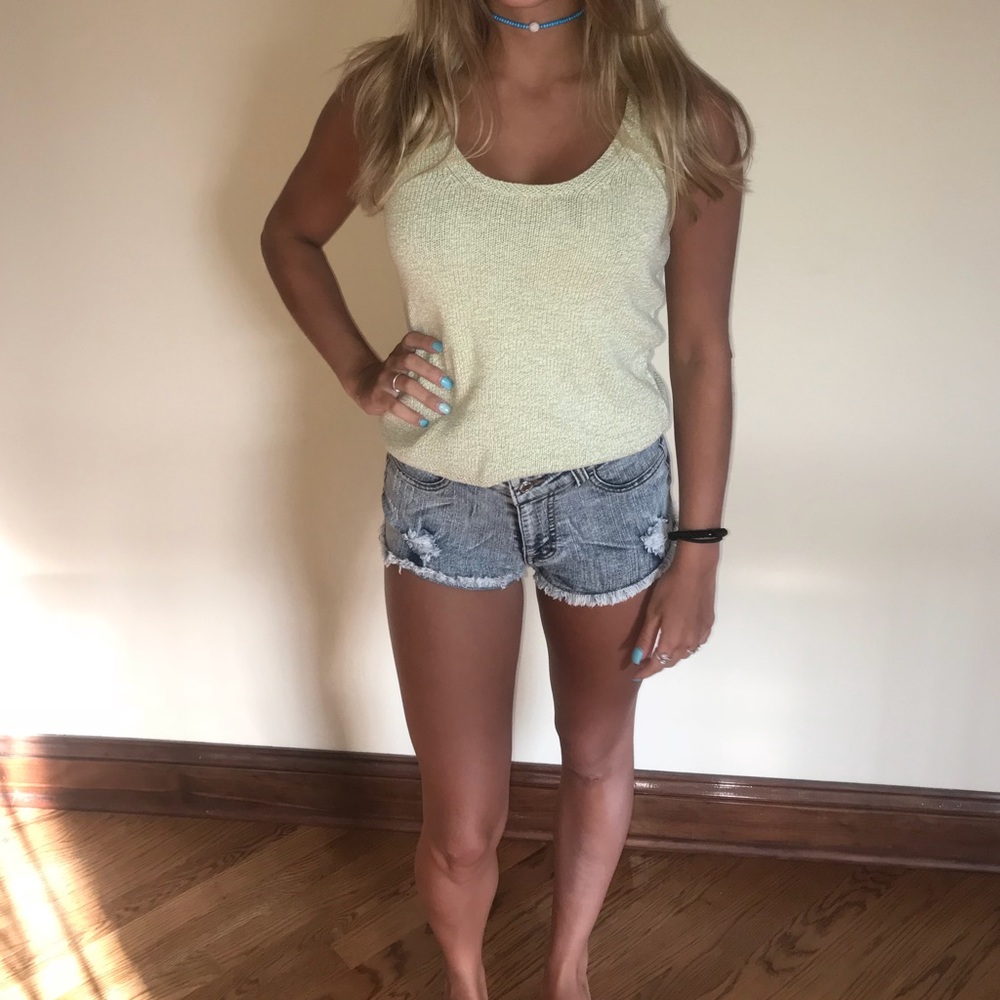 Vintage Indigo Palms Knit Tank